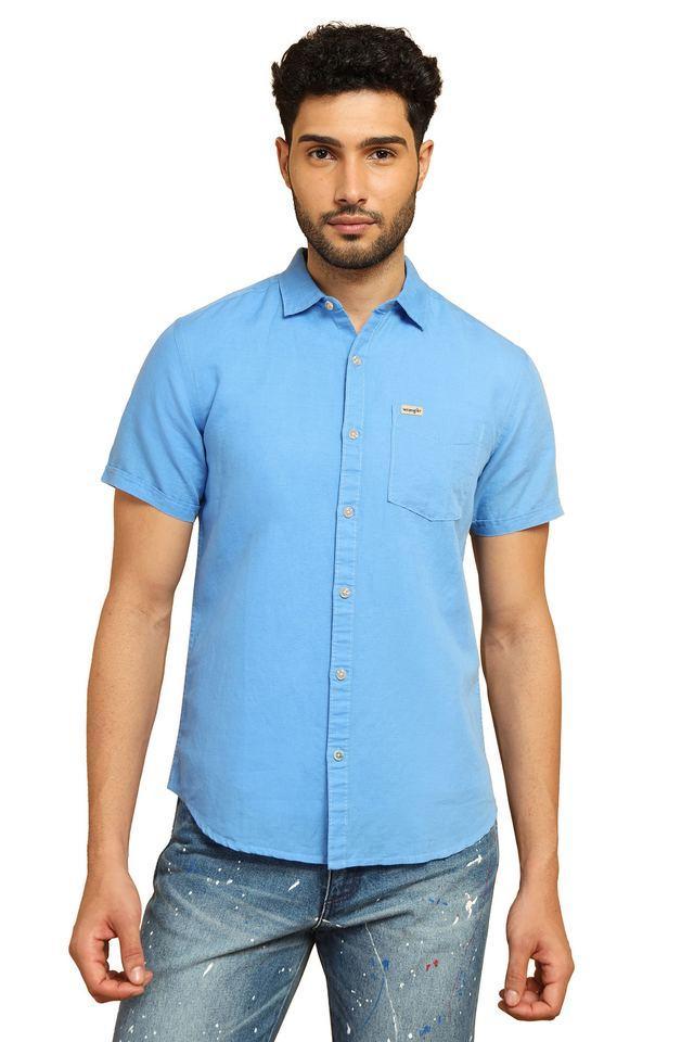 solid cotton regular fit mens casual wear shirt