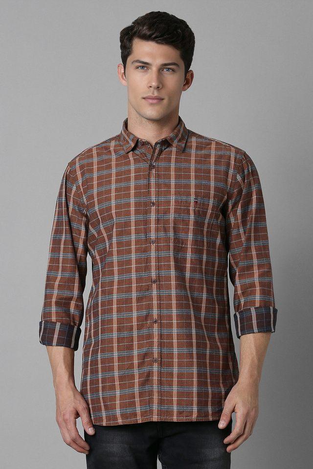 checks cotton slim fit mens casual wear shirt