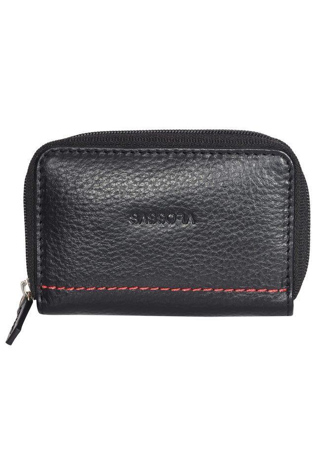 unlit solid pure leather zipper closure unisex waist pouch