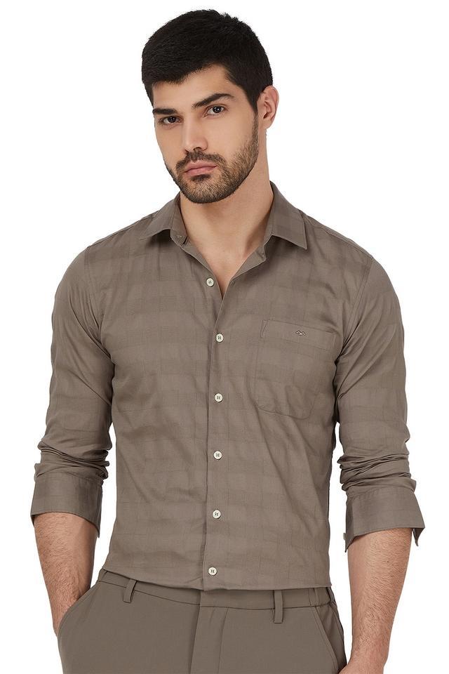 solid cotton slim fit mens casual shirt