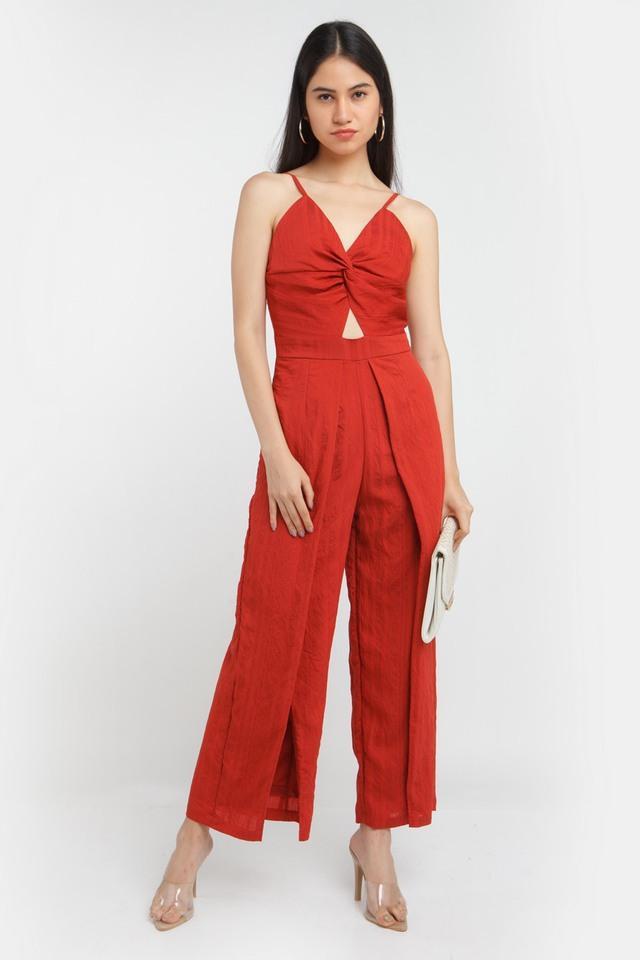 solid polyester regular fit womens full length jumpsuit