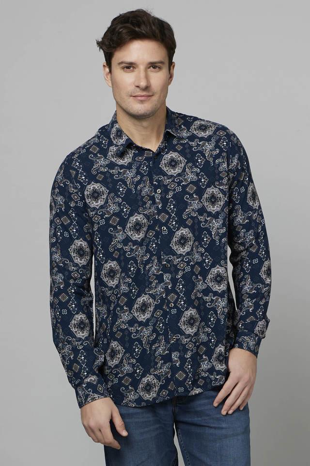 printed viscose regular fit mens casual shirt