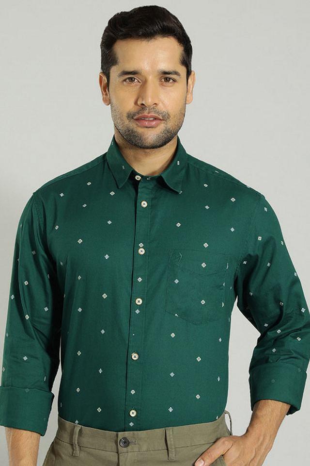 printed cotton regular fit mens casual wear shirt