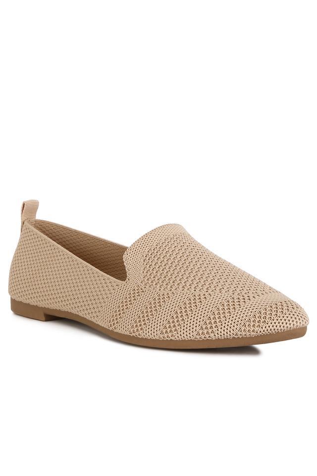 knit textile solid womens loafers