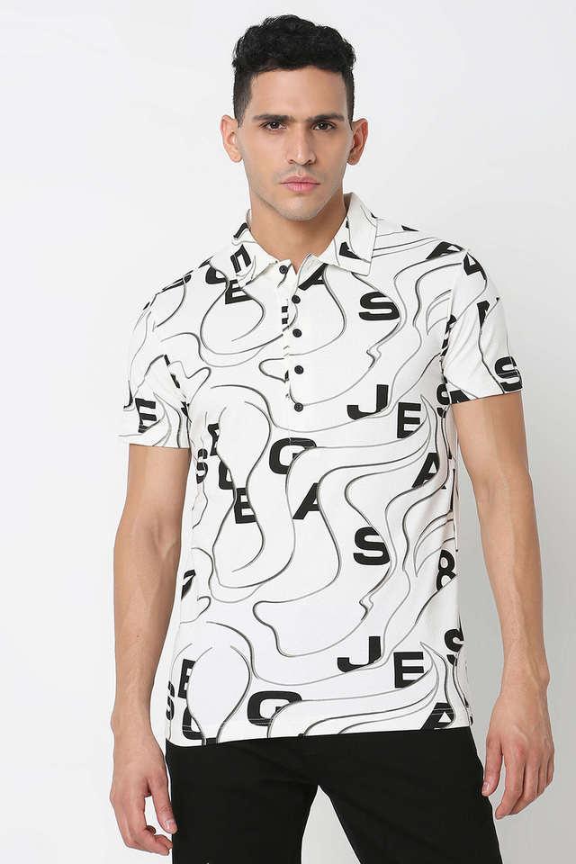 printed blended polo mens t-shirt