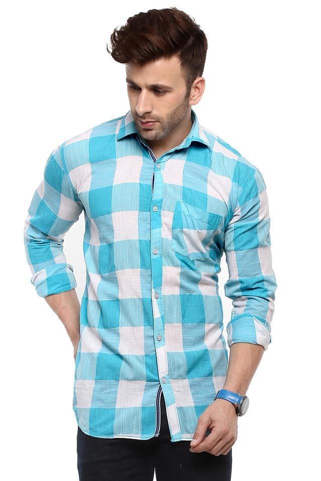 solid denim slim fit mens casual shirt