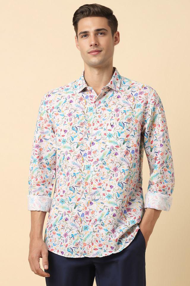 floral blended fabric regular fit mens casual wear shirt