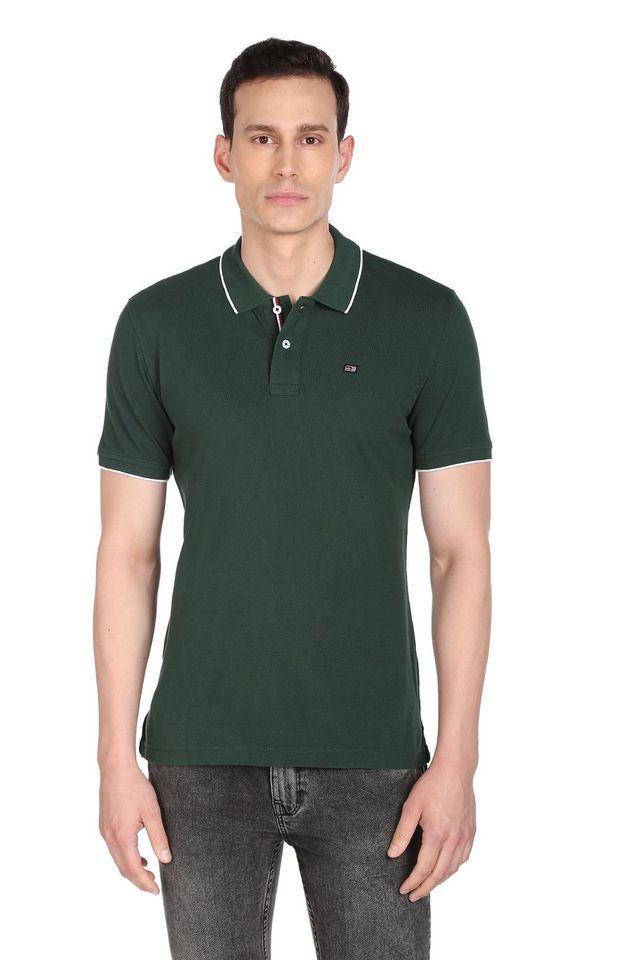 solid cotton blend regular fit mens t-shirt