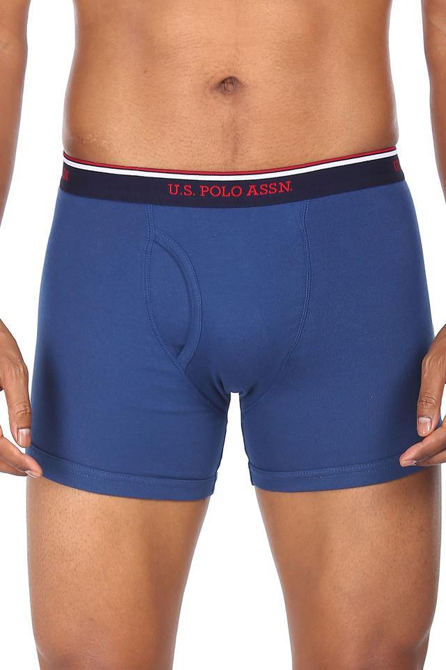 solid cotton blend regular fit mens trunks