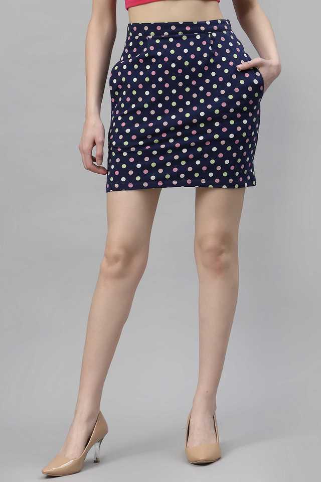 printed cotton slim fit womens skirt