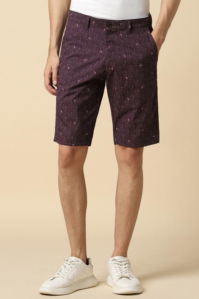 printed cotton button mens shorts