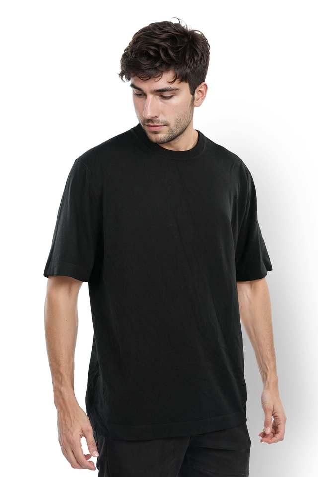 solid cotton round neck mens t-shirt