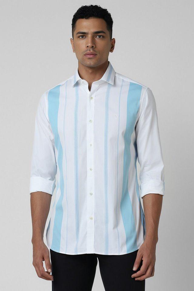 stripes cotton slim fit mens casual shirt