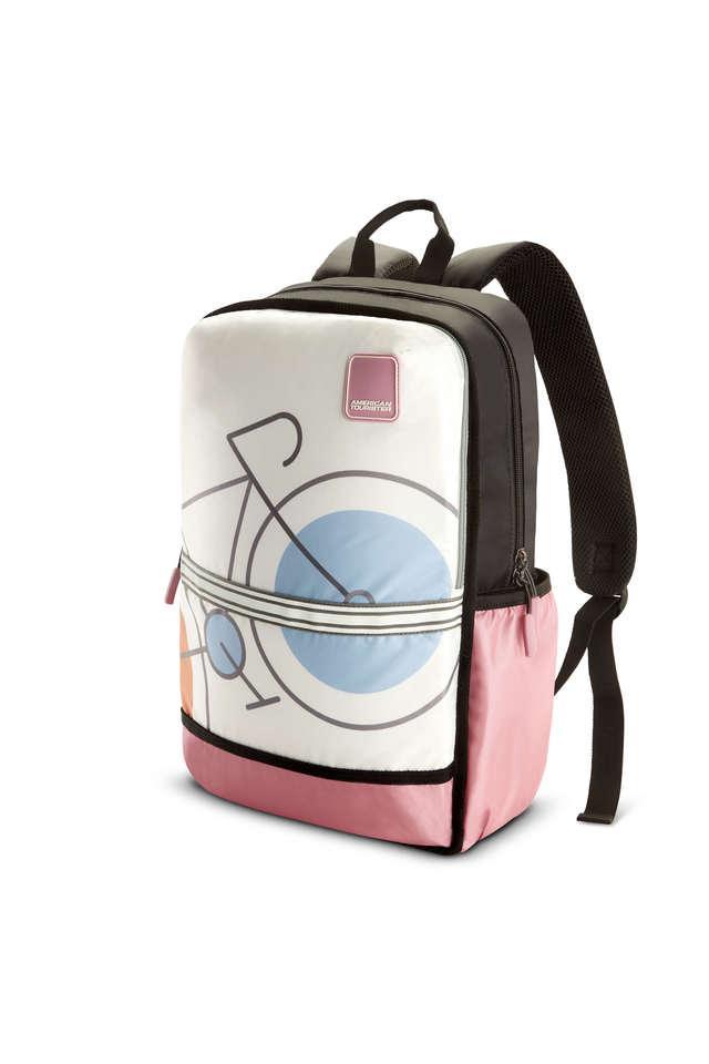 polyester zip closure unisex backpack - aleo 2.0 - white