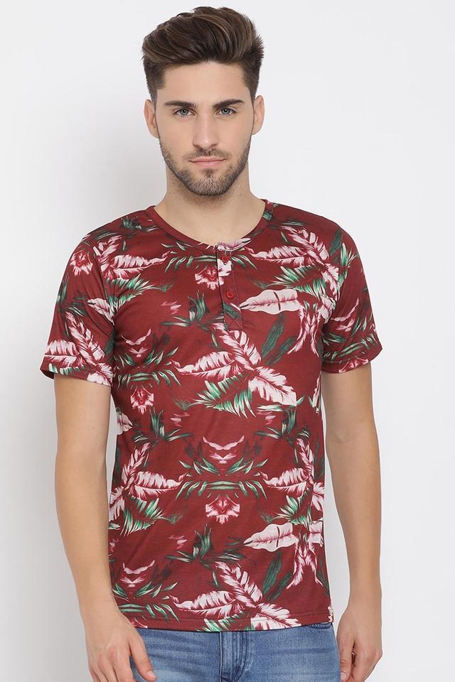 printed cotton collared mens t-shirt