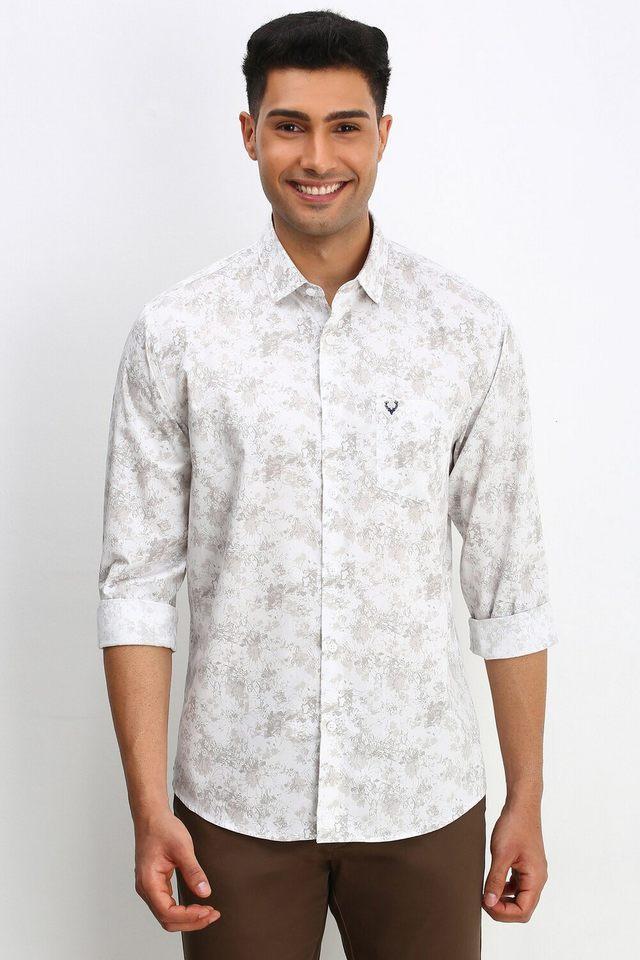 printed cotton regular fit mens formal wear shirt