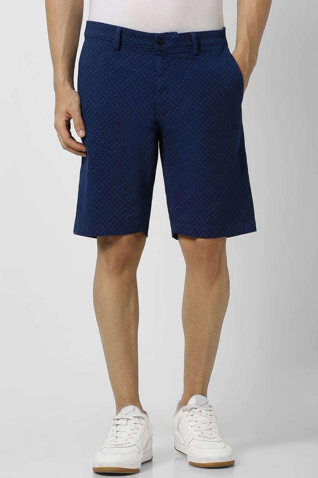 printed cotton button mens shorts