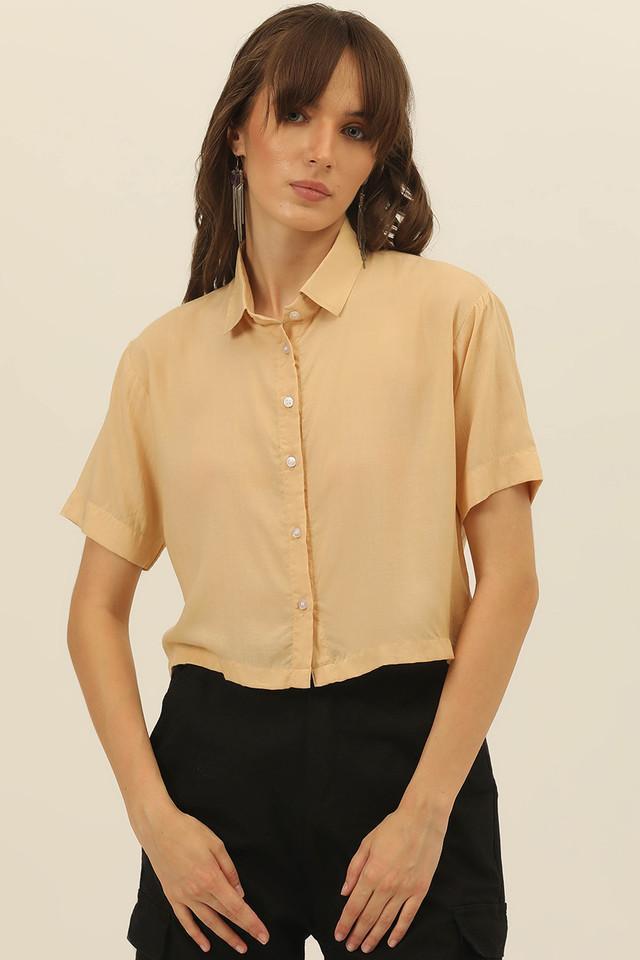 solid collared modal womens casual wear shirt