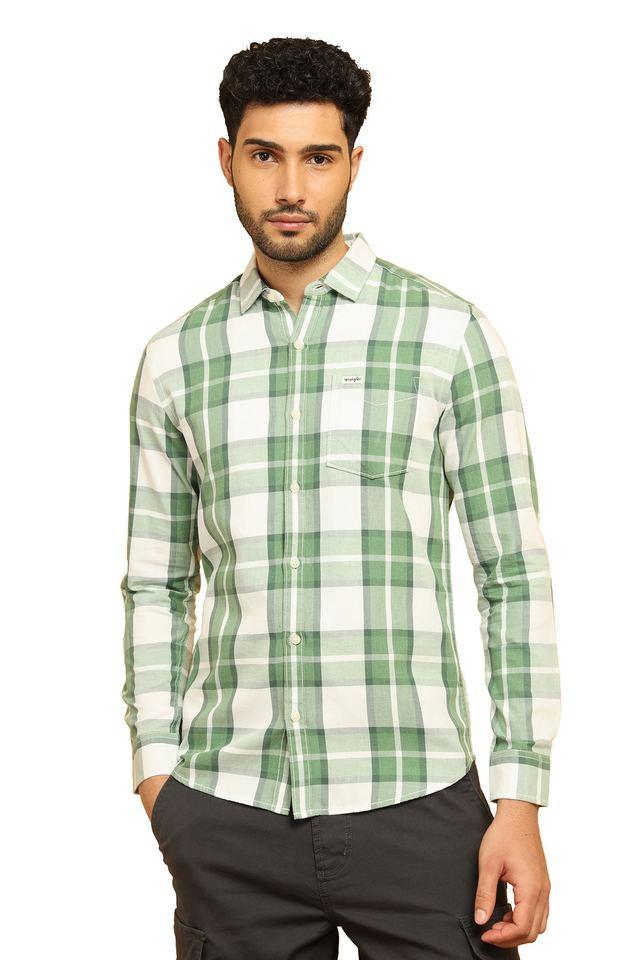 checks cotton regular fit mens casual wear shirt