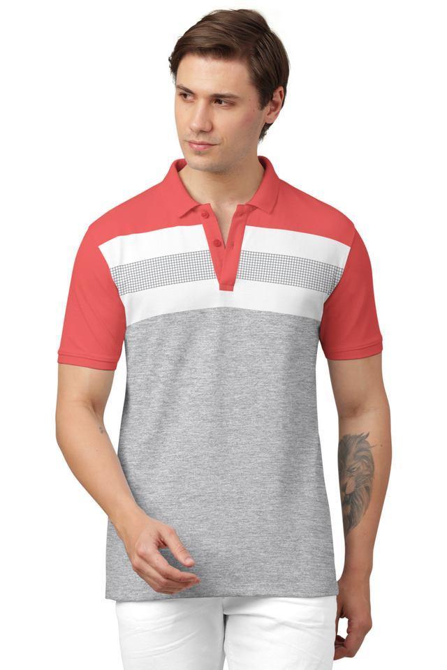 color block cotton polo mens t-shirt