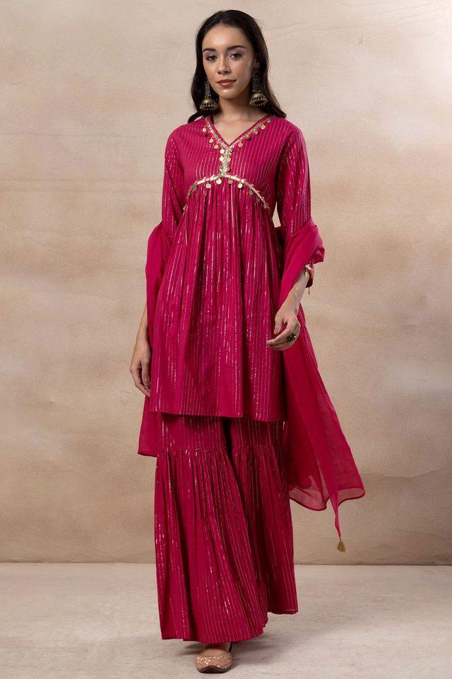 embellished above knee nylon woven womens kurta set