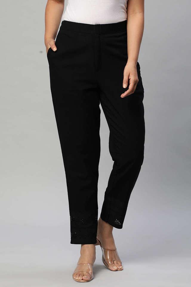 solid cotton womens casual wear pant