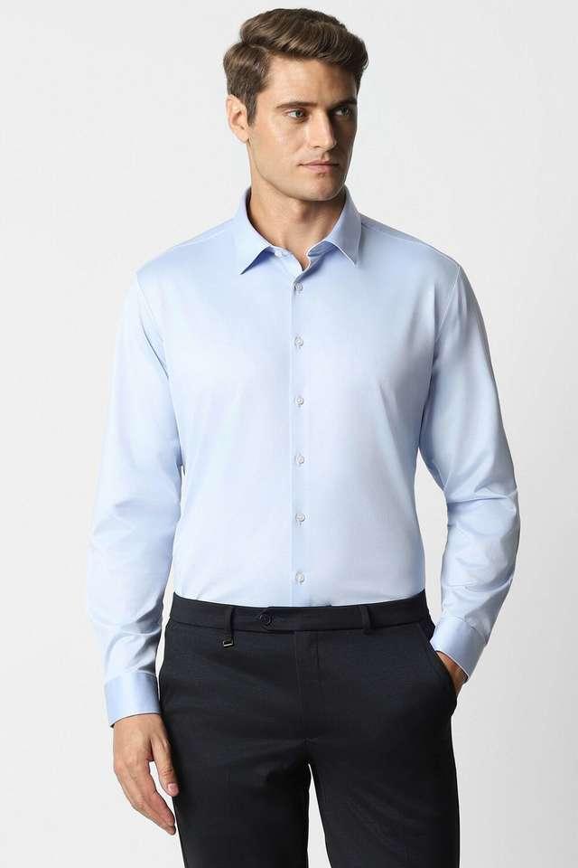 jacquard cotton slim fit mens formal wear shirt