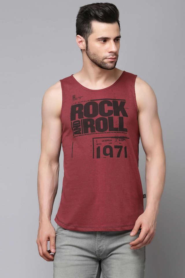 typographic jersey slim fit mens vest