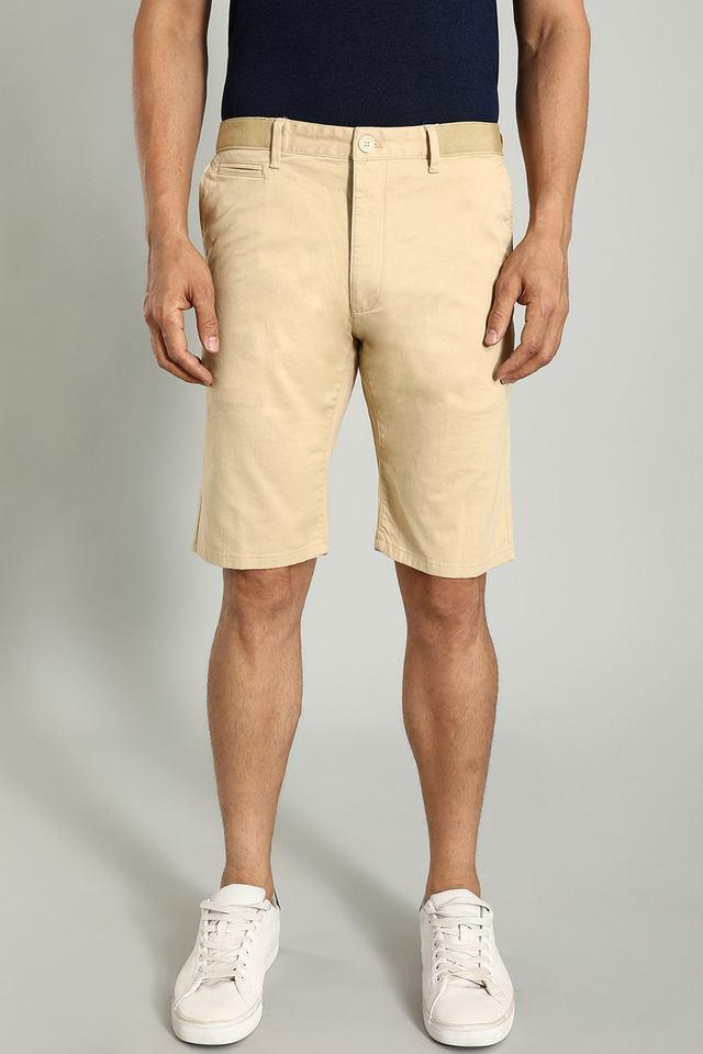 solid cotton slim fit mens shorts