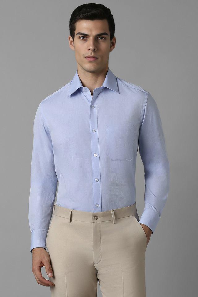 textured cotton regular fit mens formal wear shirt