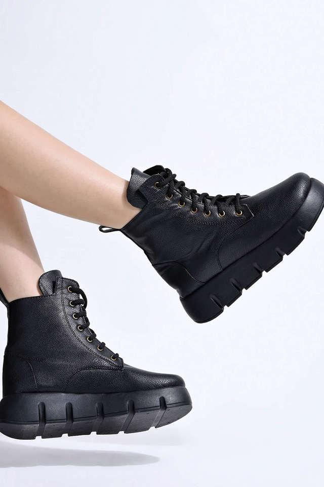 synthetic lace up womens boots