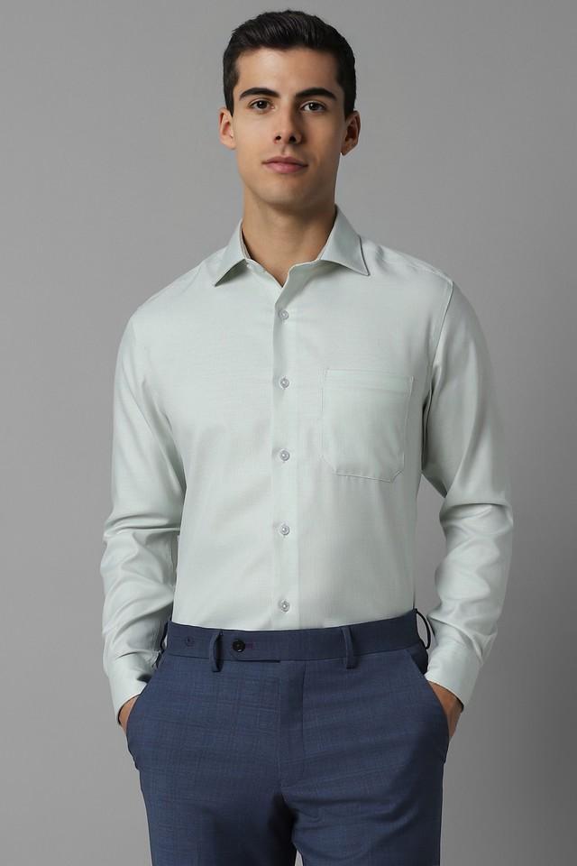 textured cotton regular fit mens formal wear shirt