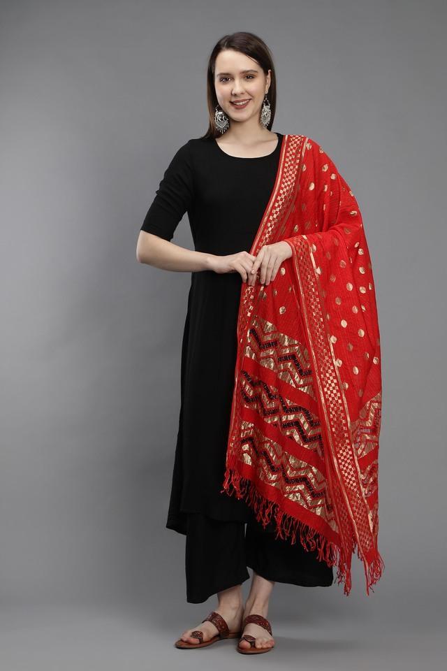 jacquard silk blend regular fit womens dupatta