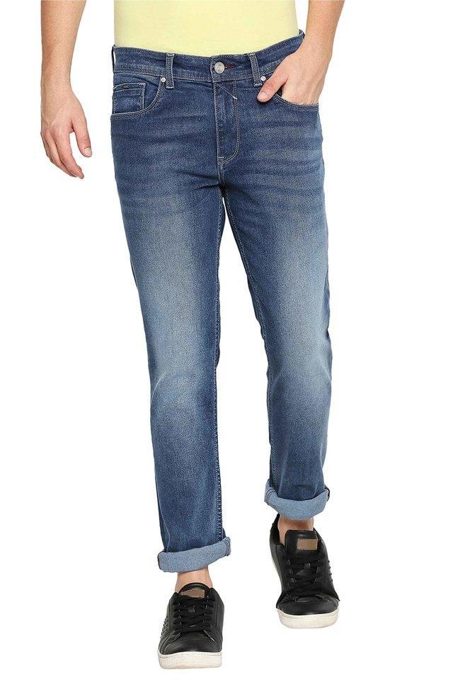 mid tone wash polyester stretch super skinny fit mens jeans