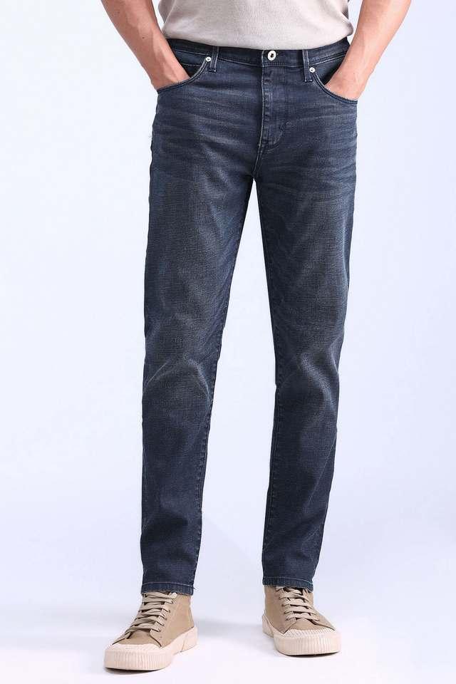 light wash cotton tapered fit mens jeans