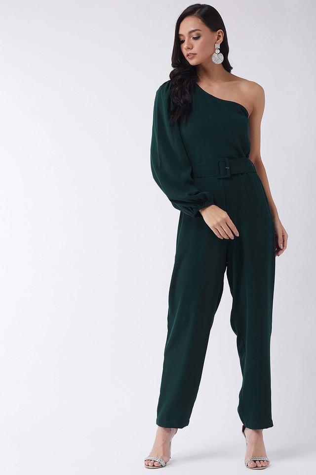 solid sleeveless polyester blend womens regular length jumpsuit