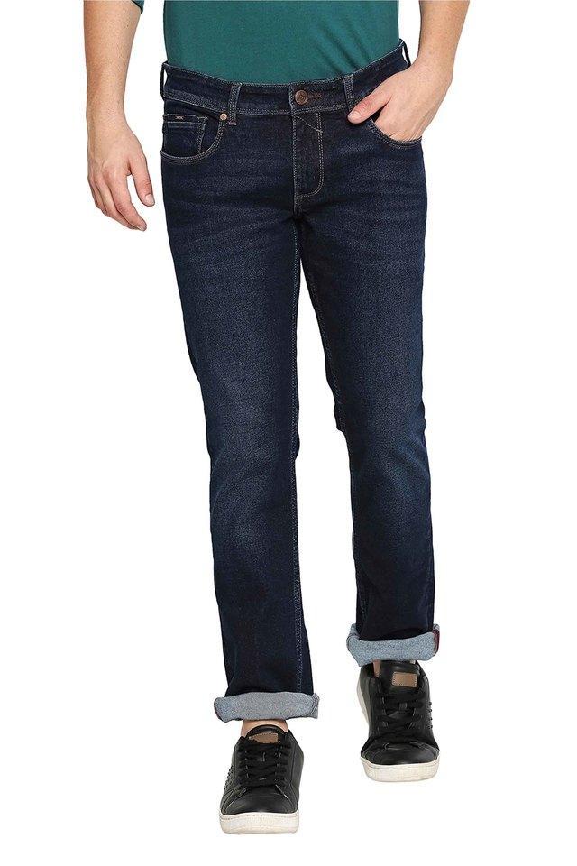 mid tone wash polyester stretch skinny fit mens jeans