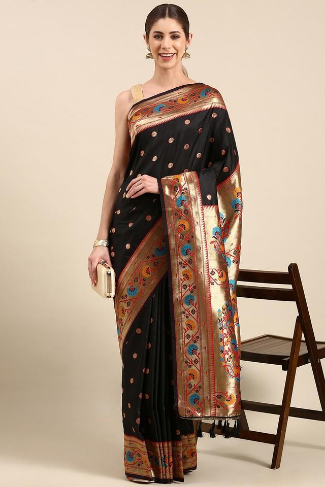 polka dots silk festive wear womens saree