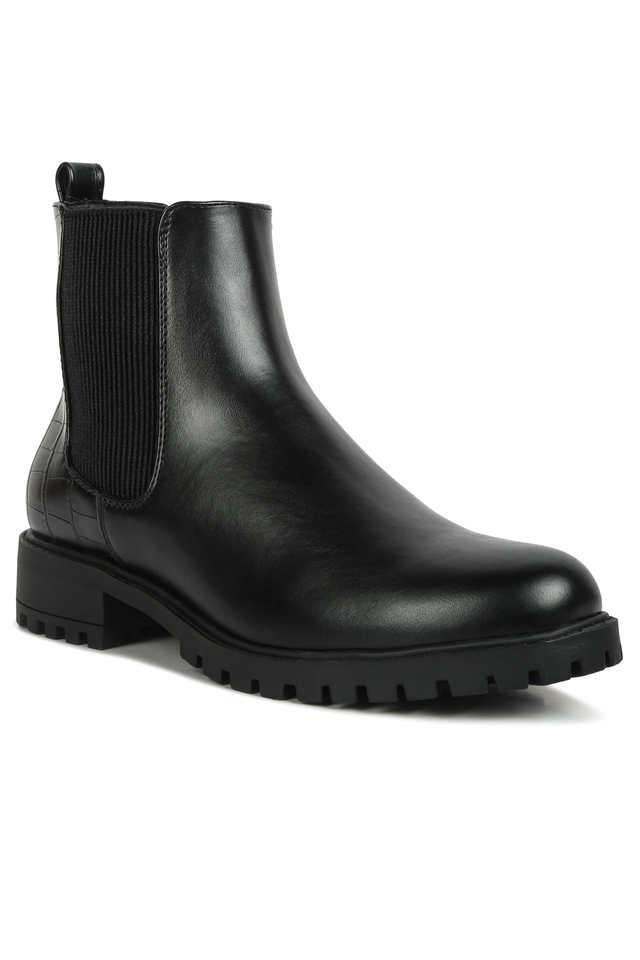 pu slip-on womens boots