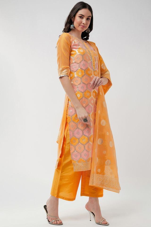 textured polyester woven womens kurta set