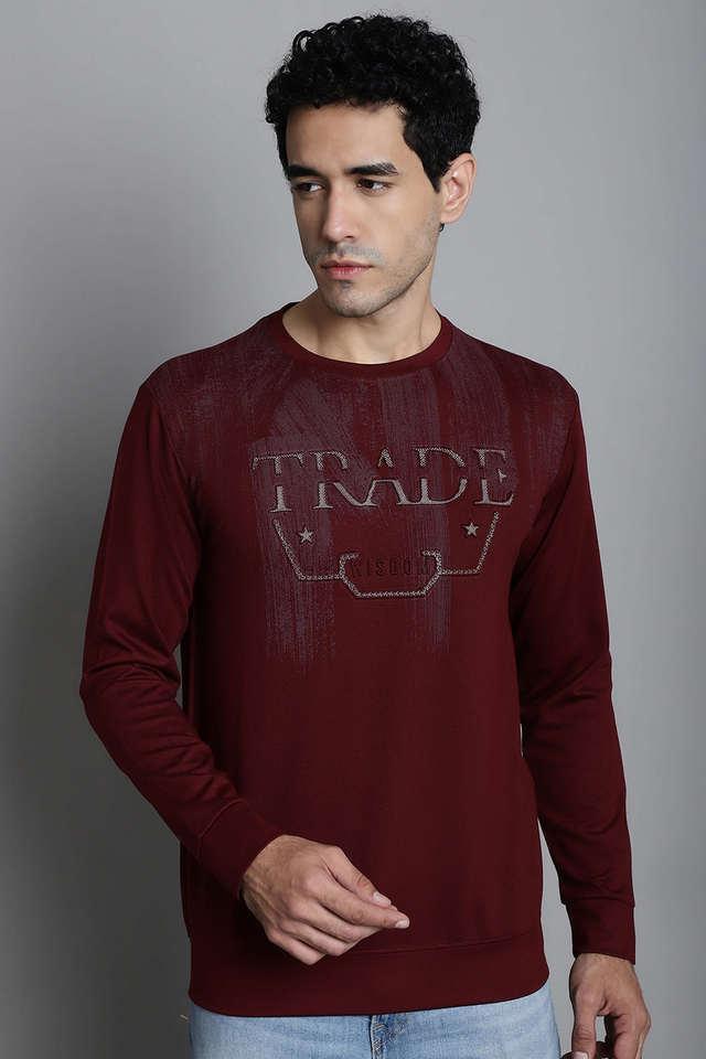 printed cotton round neck mens sweatshirt