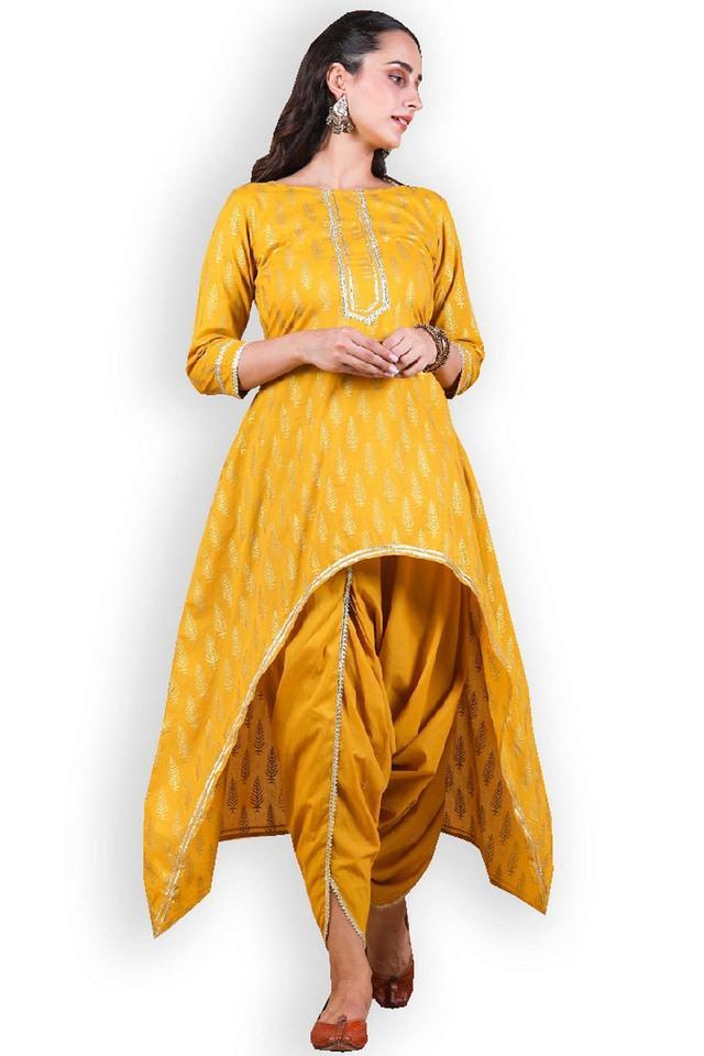 printed rayon round neck womens kurta dupatta set