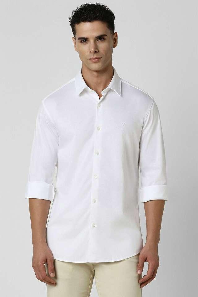 solid cotton slim fit mens casual wear shirt