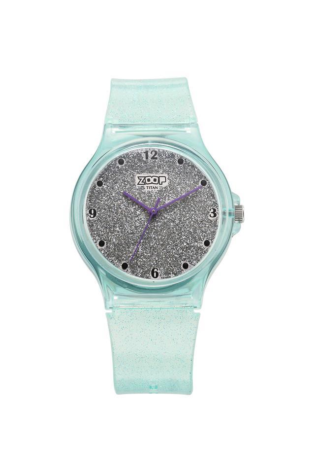 glitter collection 43.4 mm polyurethane grey dial analogue wrist watch