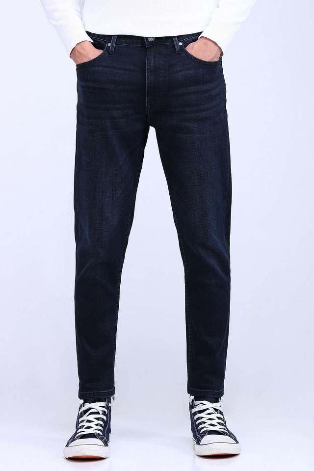 light wash polyester tapered fit mens jeans