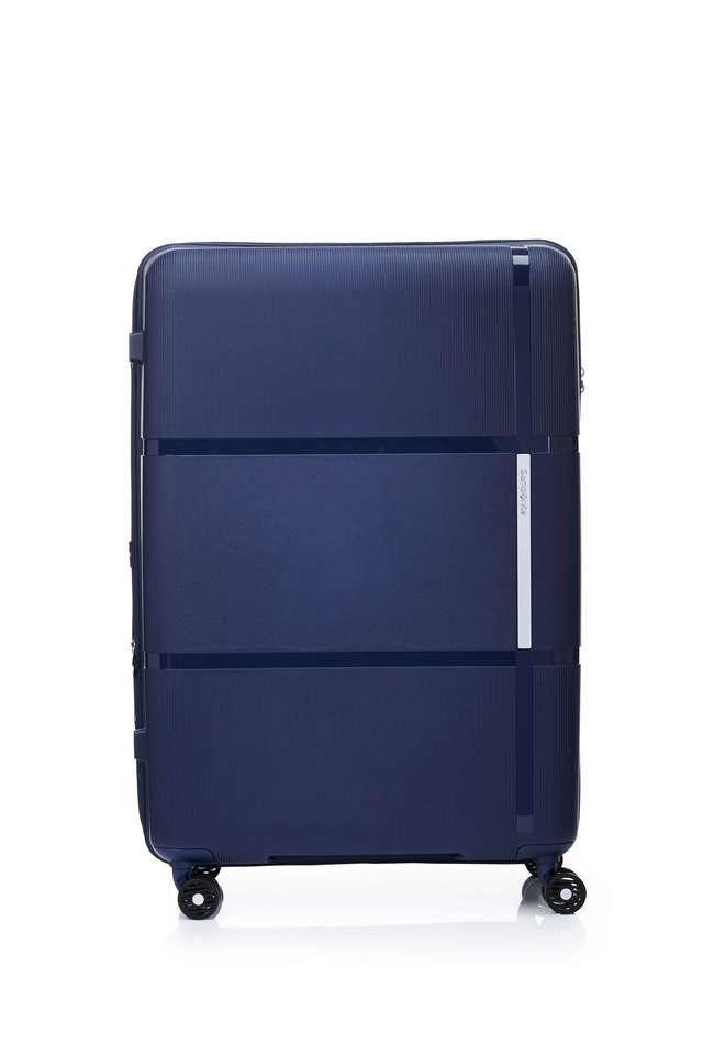 unisex interlace polycarbonate hard trolley - blue