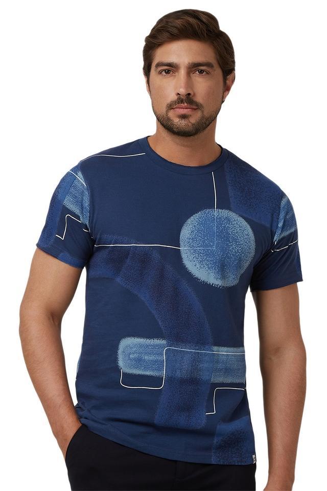 printed cotton round neck mens t-shirt