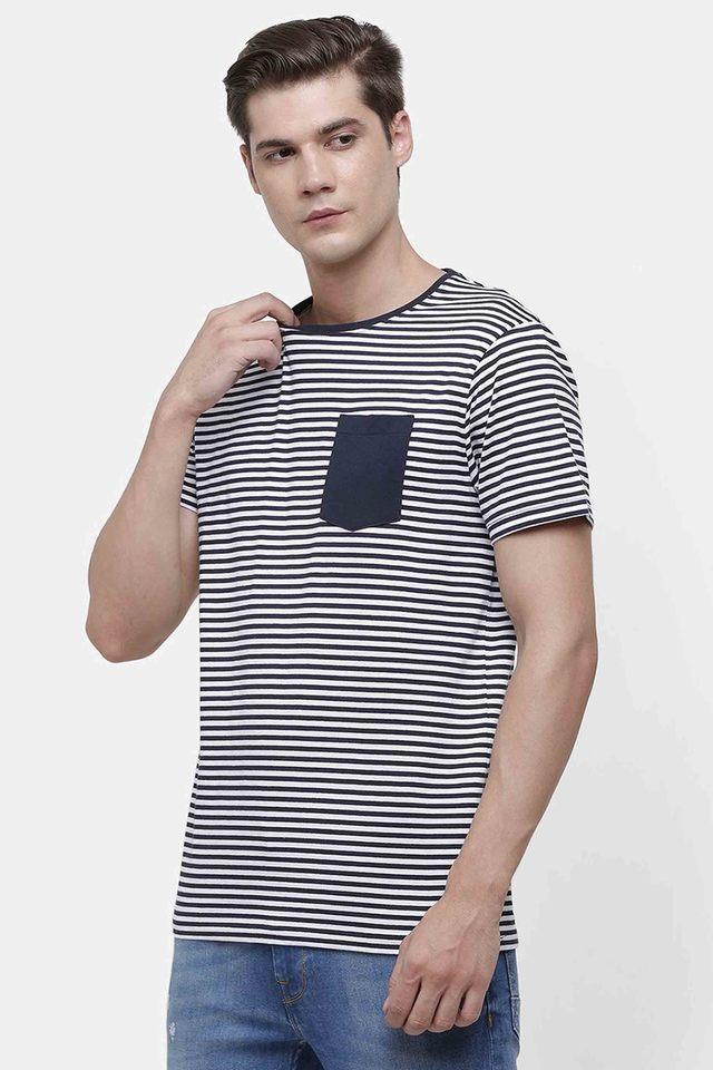 stripes polyester cotton regular fit mens t-shirt