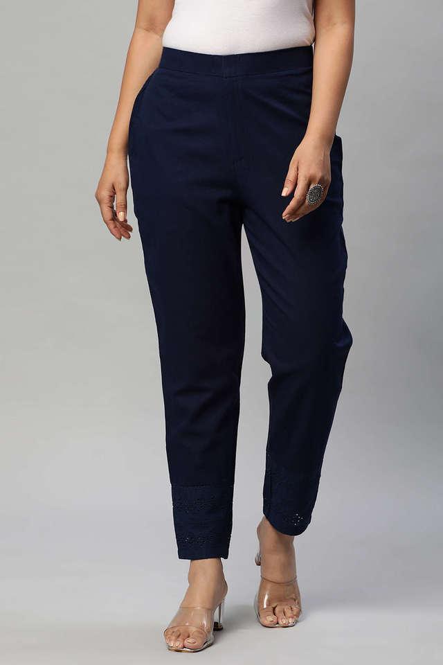 solid cotton womens casual wear pant