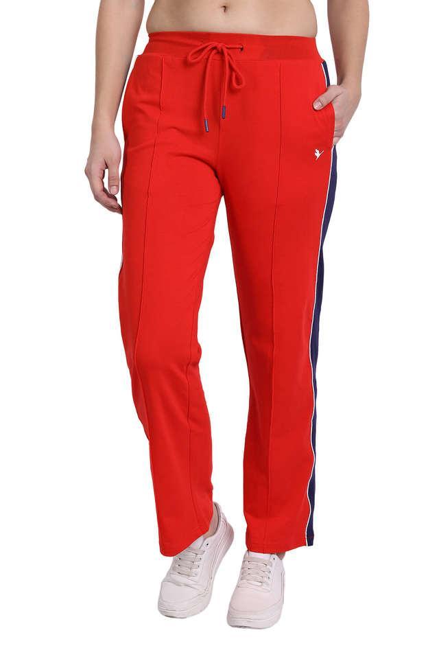 printed cotton regular fit womens track pants